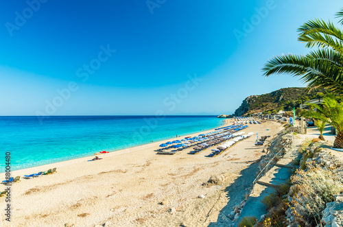 Fototapeta Naklejka Na Ścianę i Meble -  Kathisma Beach, Lefkada Island, Greece. Kathisma Beach is one of the best beaches in Lefkada Island in Ionian Sea