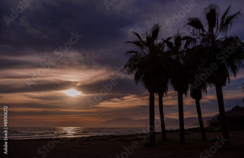 Playa del Pinillo al atardecer, Marbella