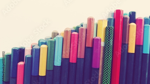 Lápices de Colores sobre fondo Blanco