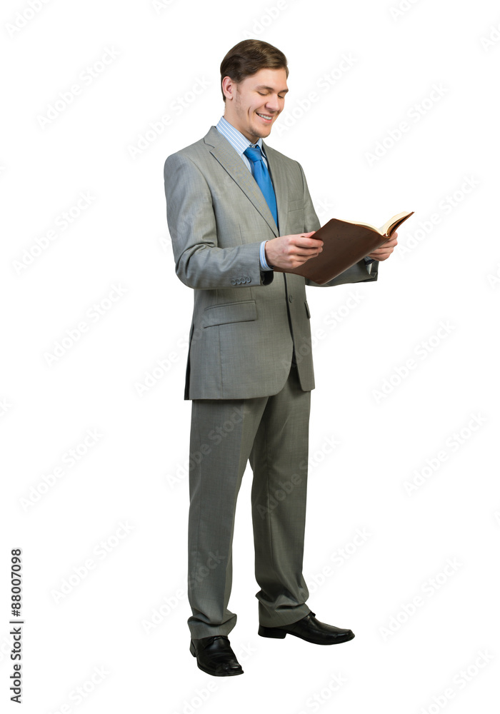 Businessman reading book Businessman reading book