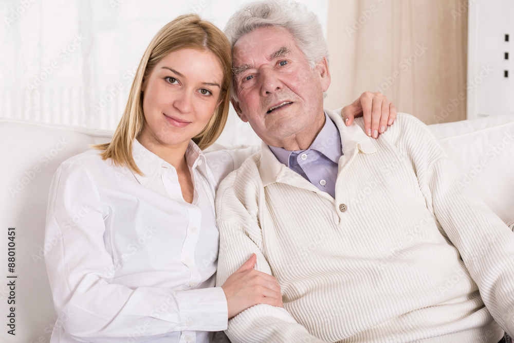 Beauty granddaughter and grandfather