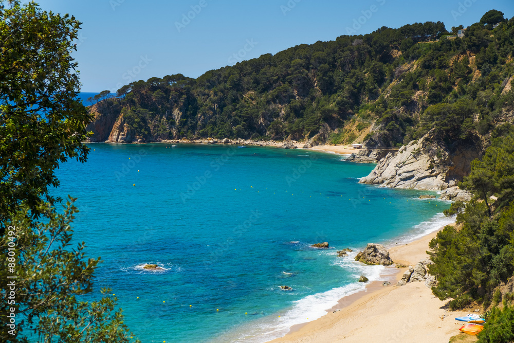 coves of Cala Llorell in Tossa de Mar, Spain coves of Cala Llorell in Tossa de Mar, Spain