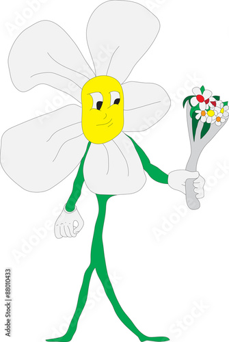 Flower arms and legs holding flowers