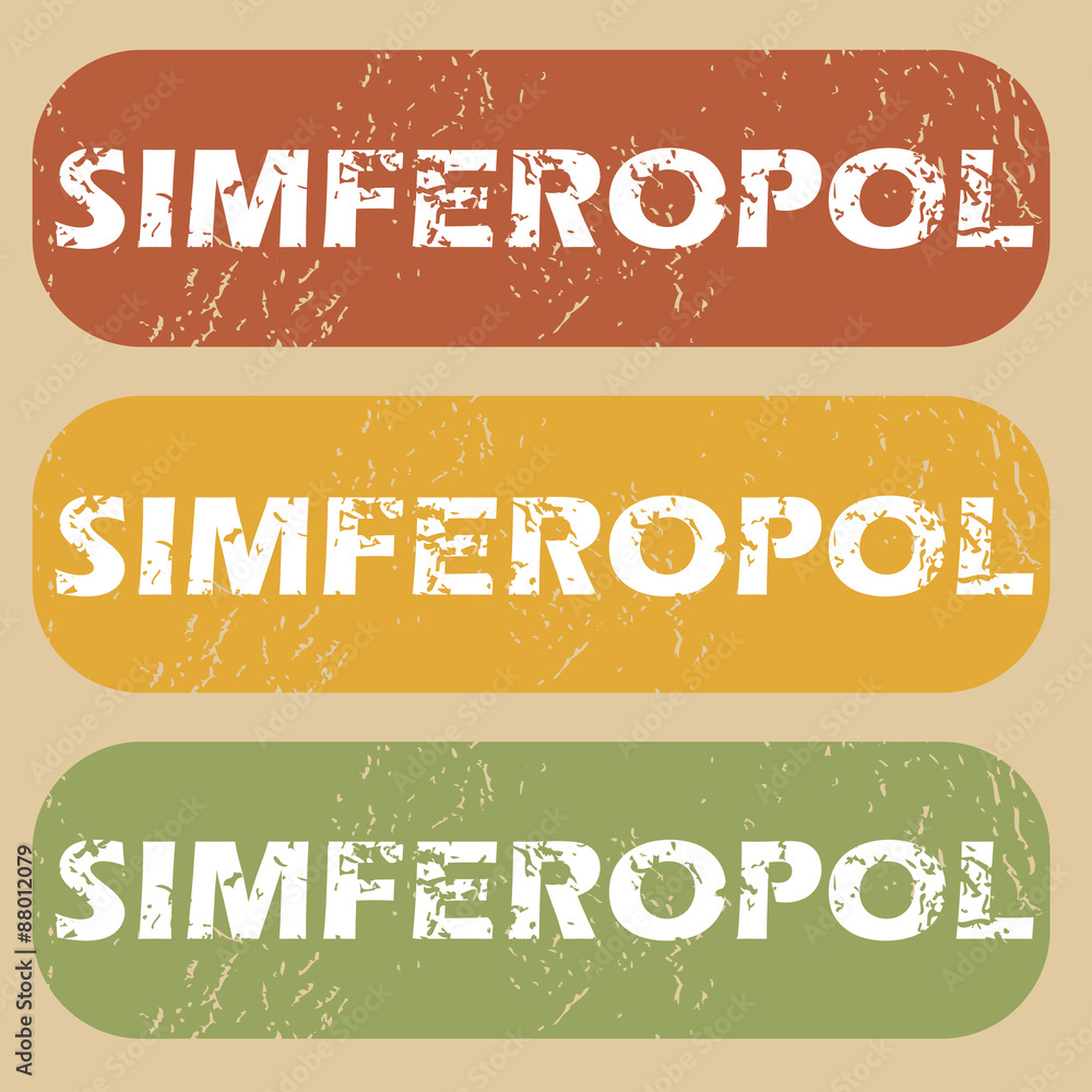 Obraz premium Vintage Simferopol stamp set