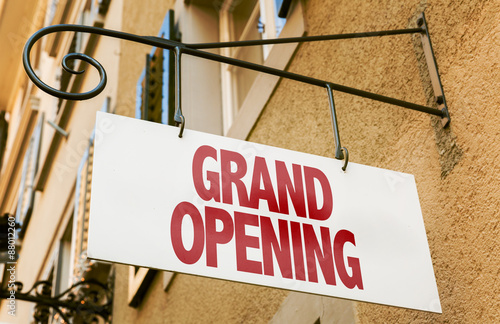 Fotografie Grand Opening sign in a conceptual image