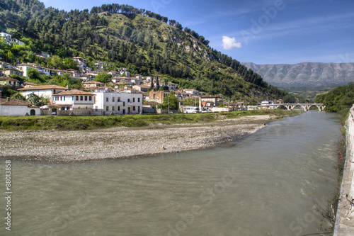 View over the town of Berat with river, Albania   © waldorf27