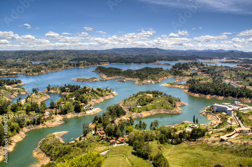 Fototapeta Naklejka Na Ścianę i Meble -  view over the lakes of Guatape near Medellin, Colombia
