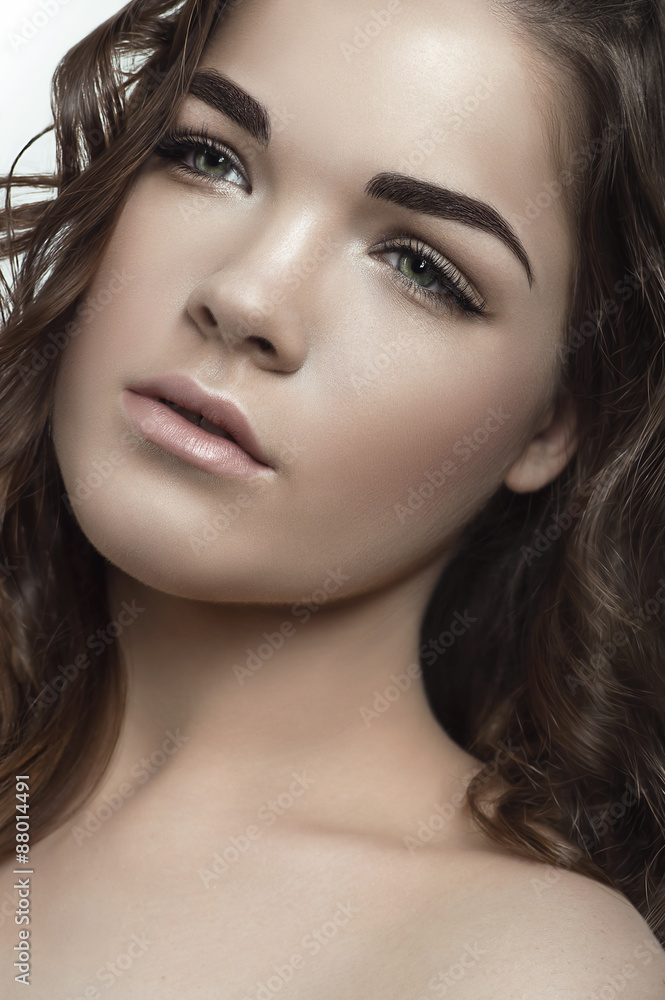 Beautiful portrait of a woman with fashion makeup Beautiful portrait of a woman with fashion makeup