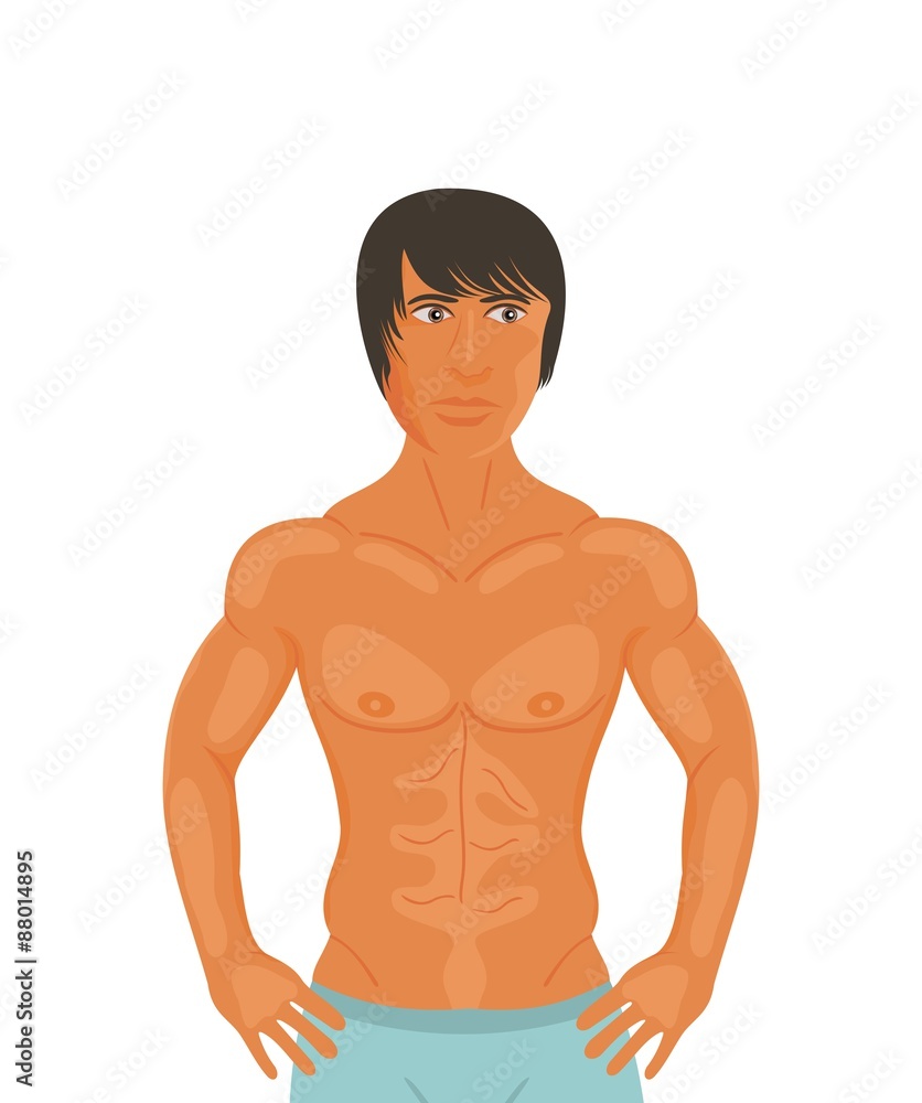 Fototapeta premium sexy muscular guy isolated