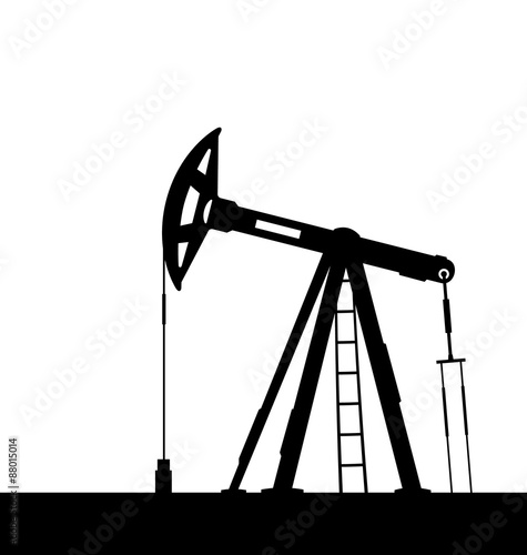 Oil pump jack for petroleum isolated on white background