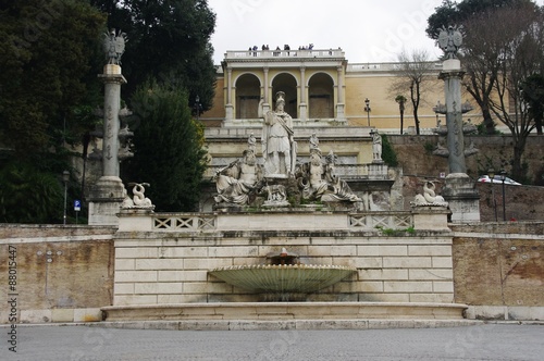 Fountain on Piazza del Popolo, Rome, Italy #88015447