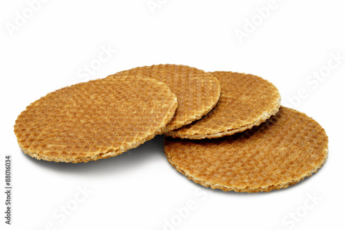 Stroopwafels / Dutch Syrup Waffles Isolated on White