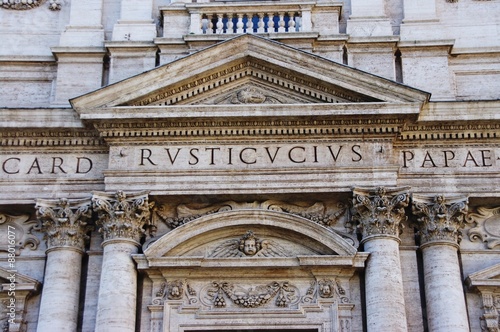 The facade of the church, Rome, Italy - close up #88016077