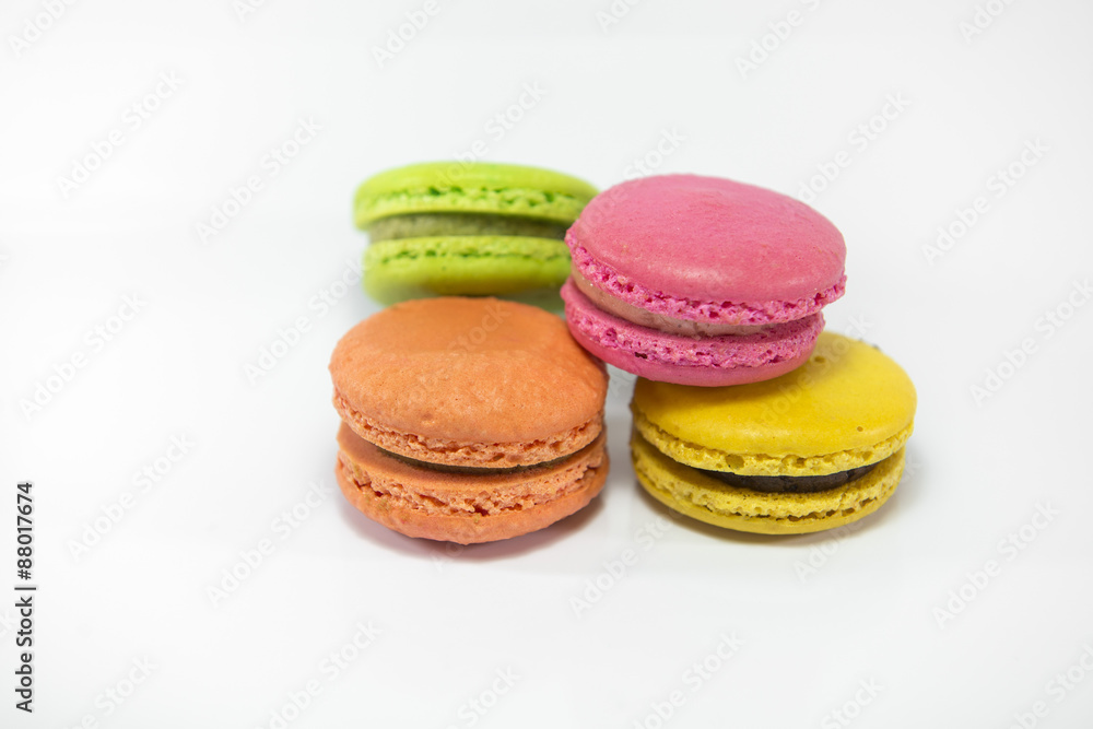 Colorful macaroon isolated on white background Colorful macaroon isolated on white background