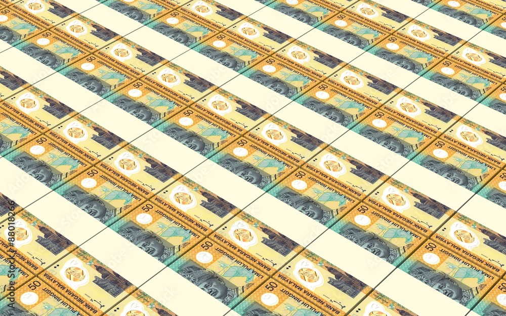 Malaysian ringgit bills stacks background. Malaysian ringgit bills stacks background.