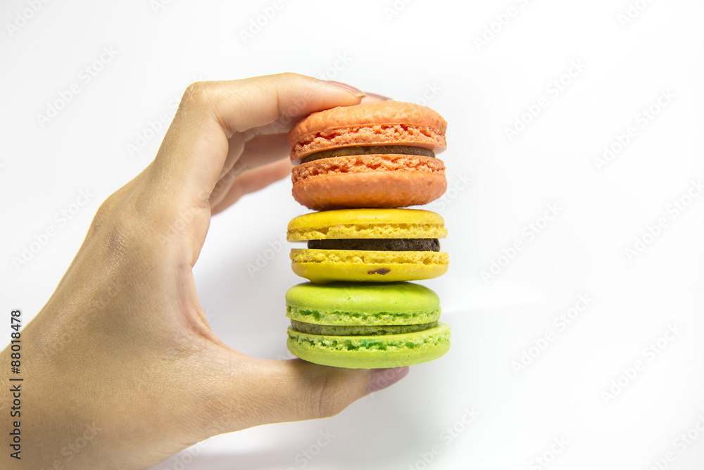 Colorful macaroon isolated on white background Colorful macaroon isolated on white background