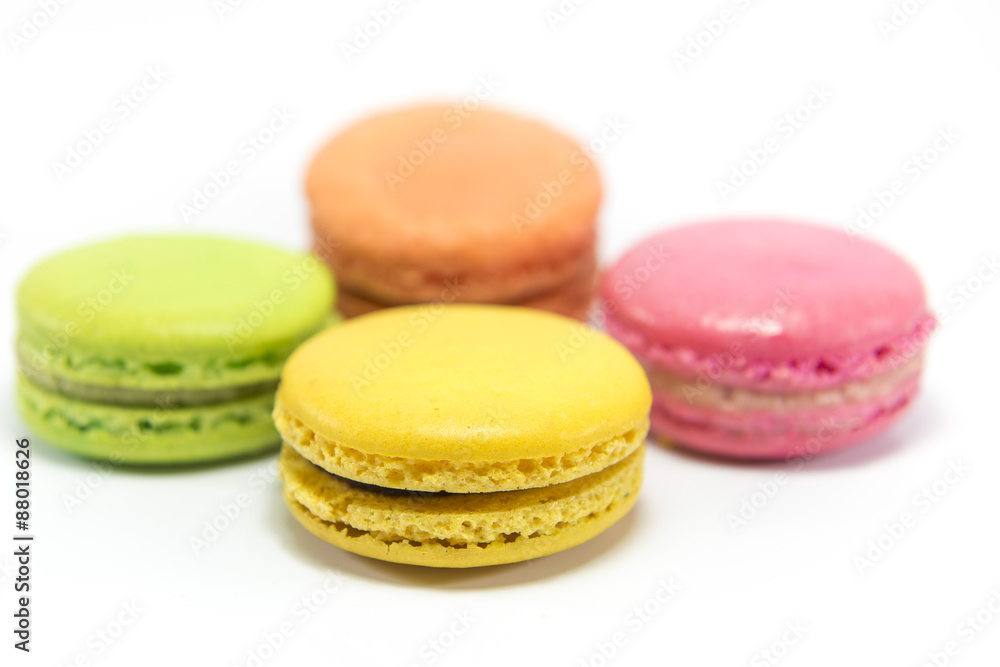Colorful macaroon isolated on white background