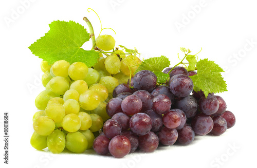 White and red grapes.