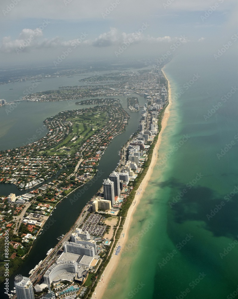 South Florida beaches aerial view
