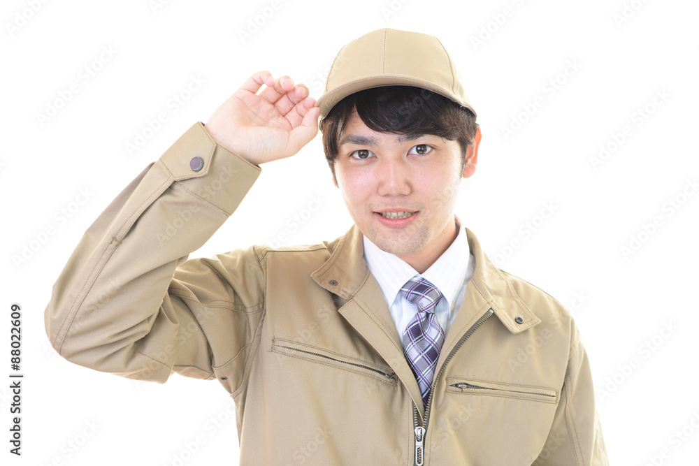 笑顔の作業員 笑顔の作業員