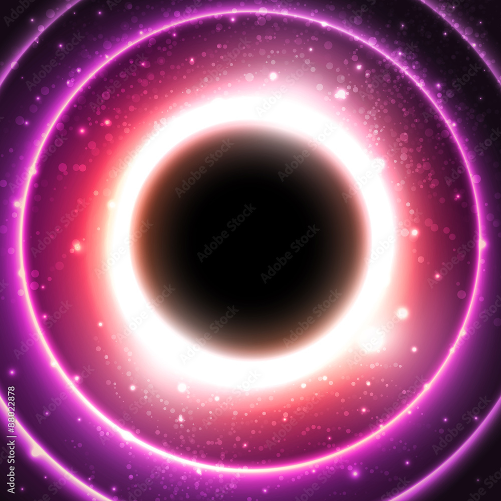 Fire glowing circle on a background of the starry cosmos. Fire glowing circle on a background of the starry cosmos.