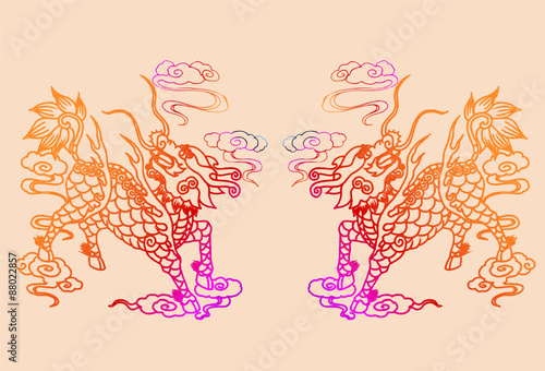 Ancient Chinese Kylin pattern 