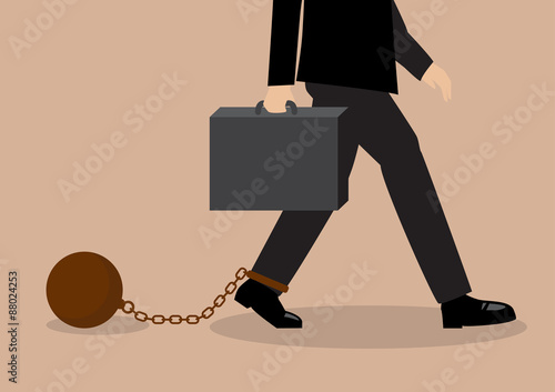 Chained businessman