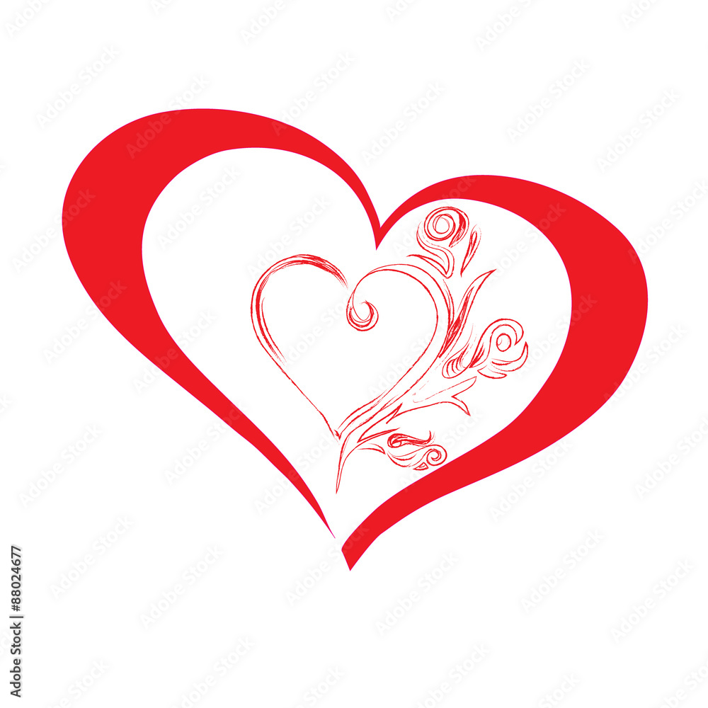 hand drawn hearts isolated on white background, vector, illustration hand drawn hearts isolated on white background, vector, illustration