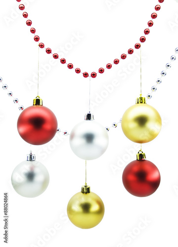 Christmas-tree decorations isolated on a white background