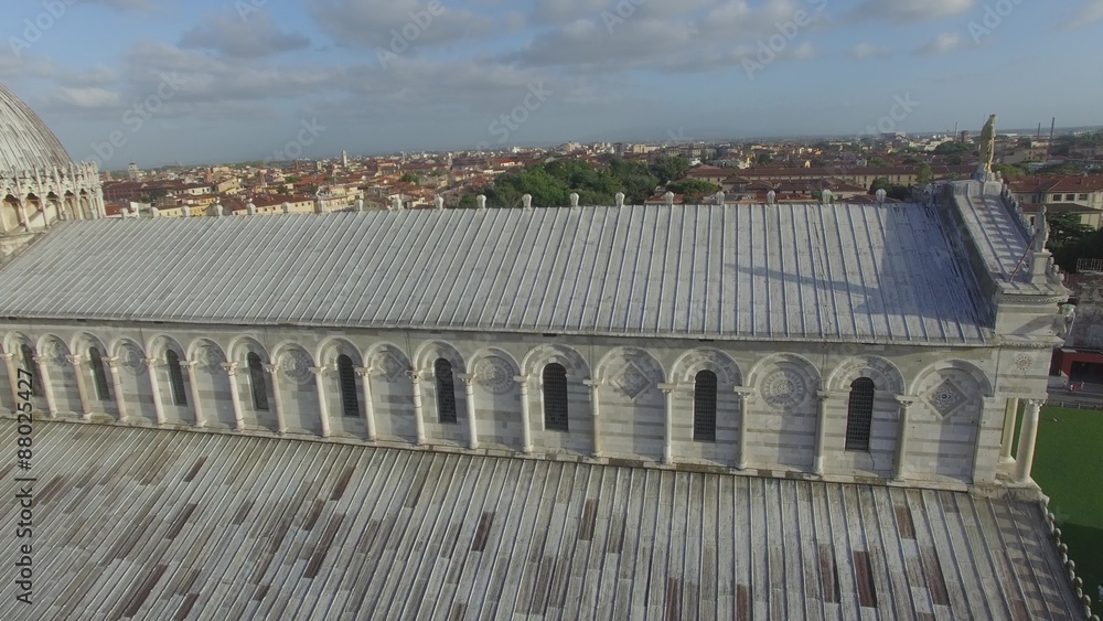 Cathedral of Pisa in Square of Miracles, aerial view Cathedral of Pisa in Square of Miracles, aerial view