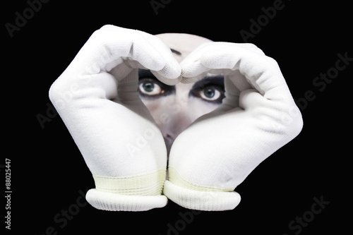 Fotografiet Heart and eyes of  mime