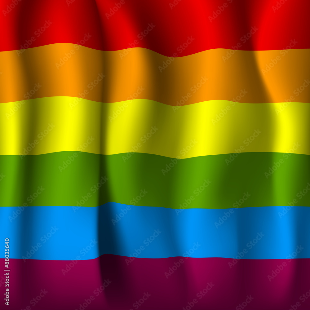 Fototapeta premium realistic rainbow flag.vector illustration
