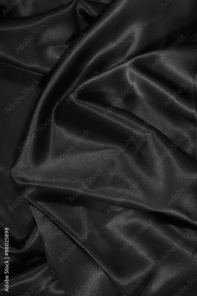 Fototapeta premium black satin silk extreme close up