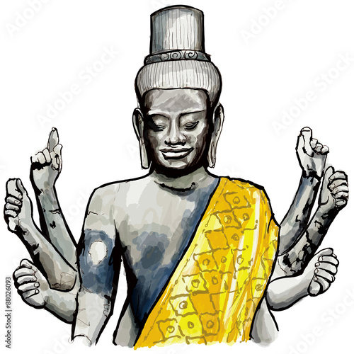 Sculpture of Wishnu in Angkor wat