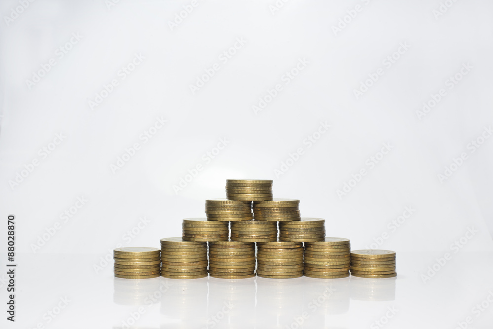gold coin stack isolated on white gold coin stack isolated on white