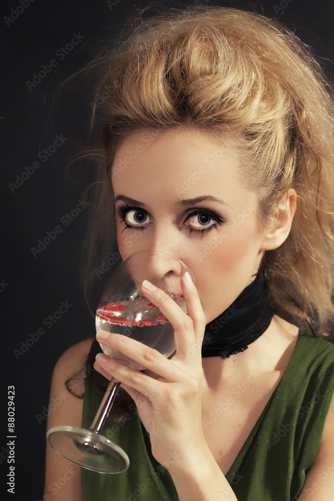 young woman with stylish hair young woman with stylish hair