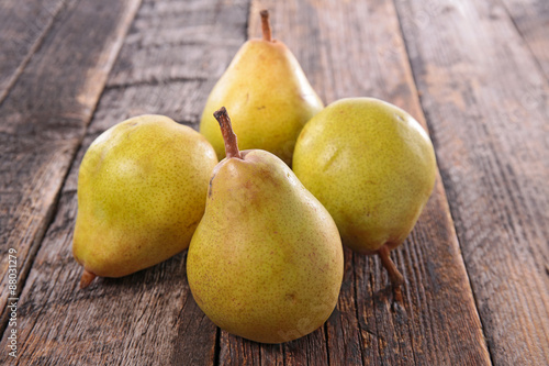 pear on wood background