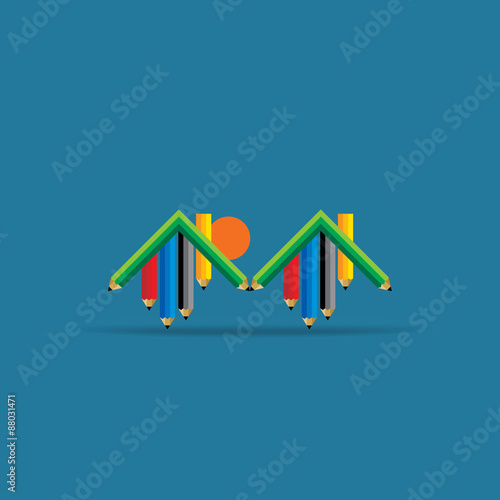 creative home concept vector illustration 