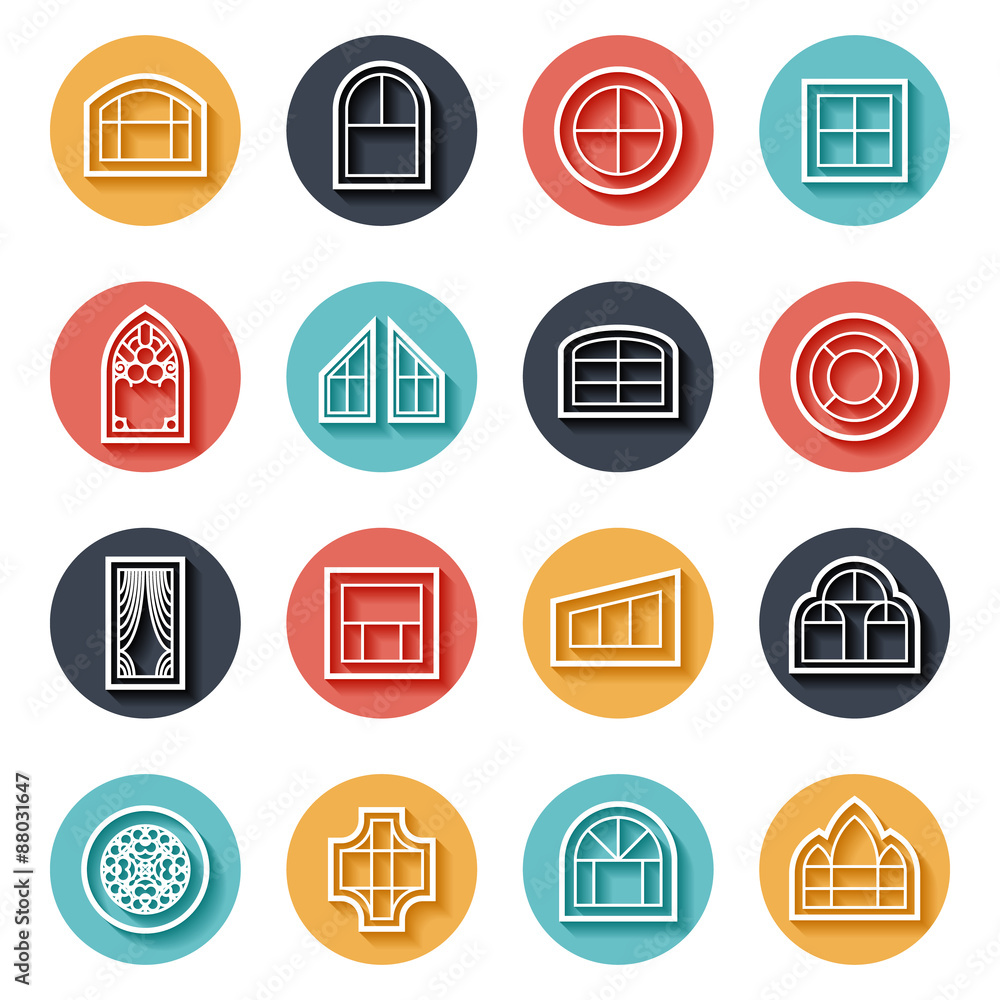 Line window icons Line window icons