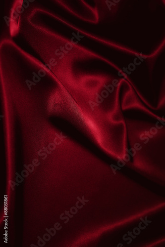 Texture of a red silk closeup photo