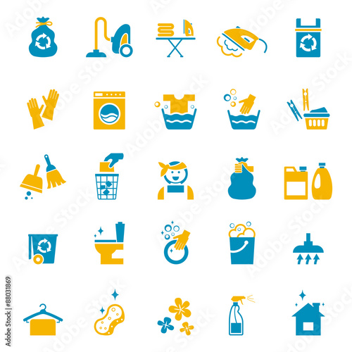 Washing and cleaning icons