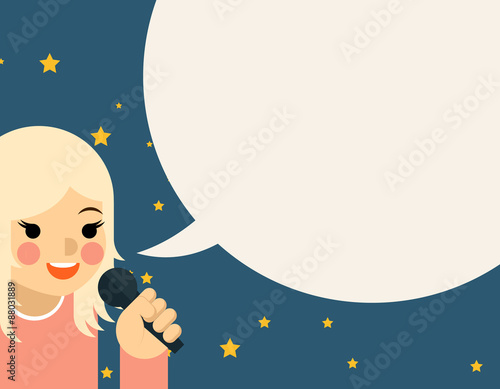 Woman with microphone