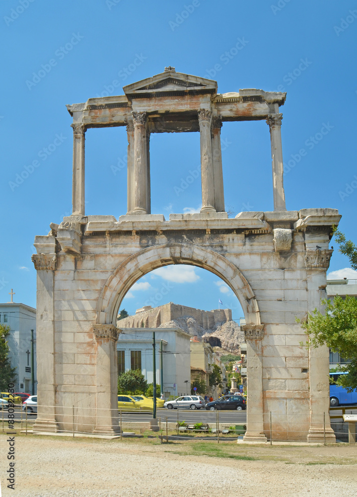 Hadrian  gate in Athens Greece