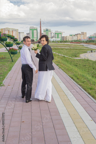 Portrait of the bride and groom