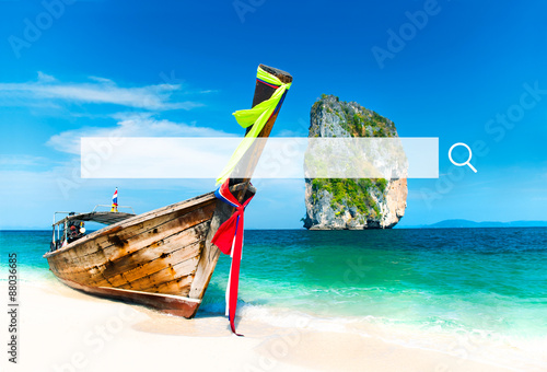 Photography Boat Island Sea Ocean Sand Summer Vacation Concept