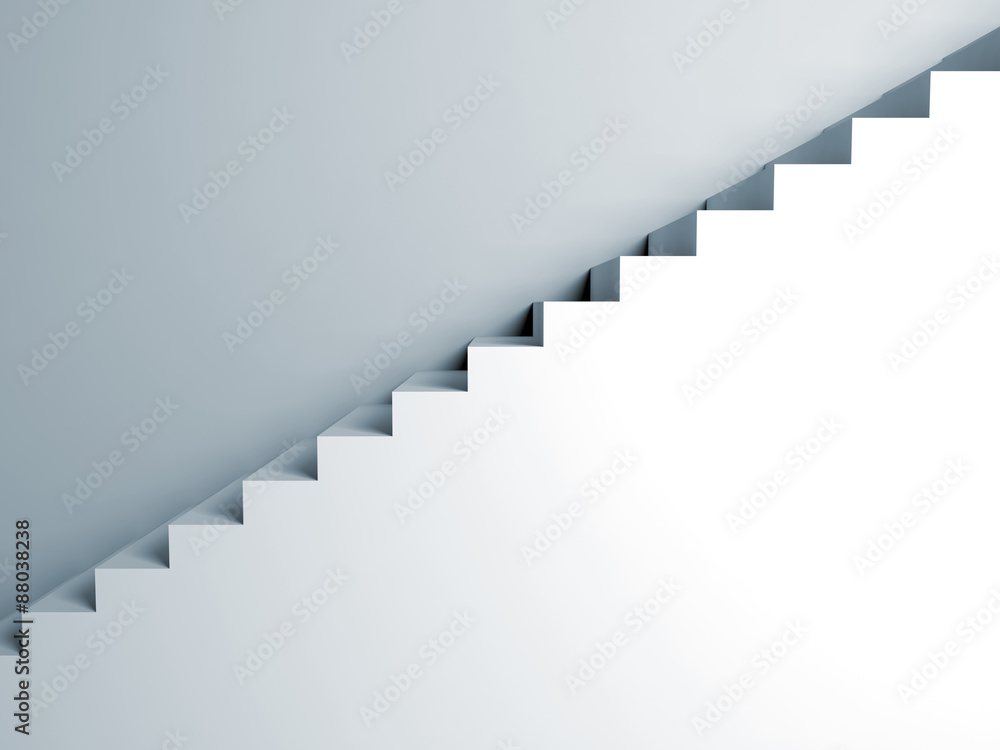 Stairs on the wall, abstract architecture, 3d Stairs on the wall, abstract architecture, 3d