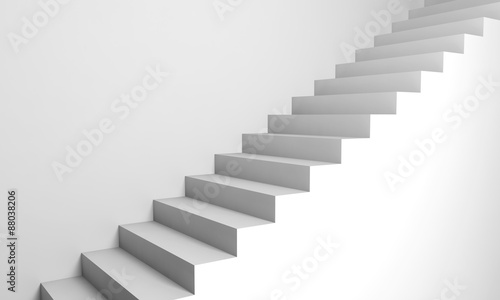 White 3d stairs on the wall