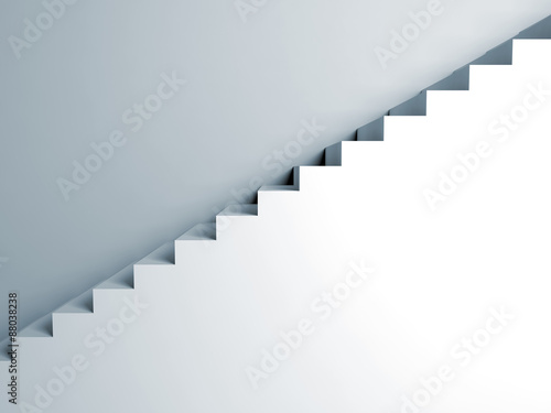 Stairs on the wall, abstract architecture, 3d