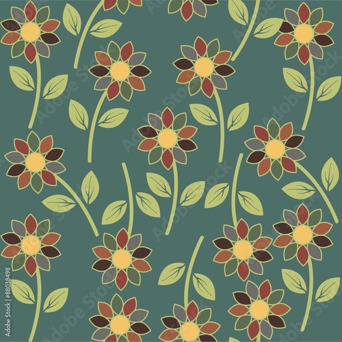 Abstract flower seamless pattern background