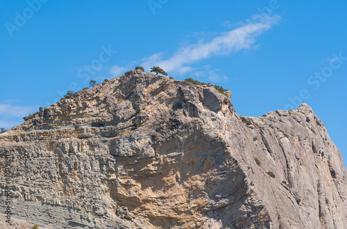 Geological structure of Crimean mountain named Koba-Kaya near Noviy Svet resort